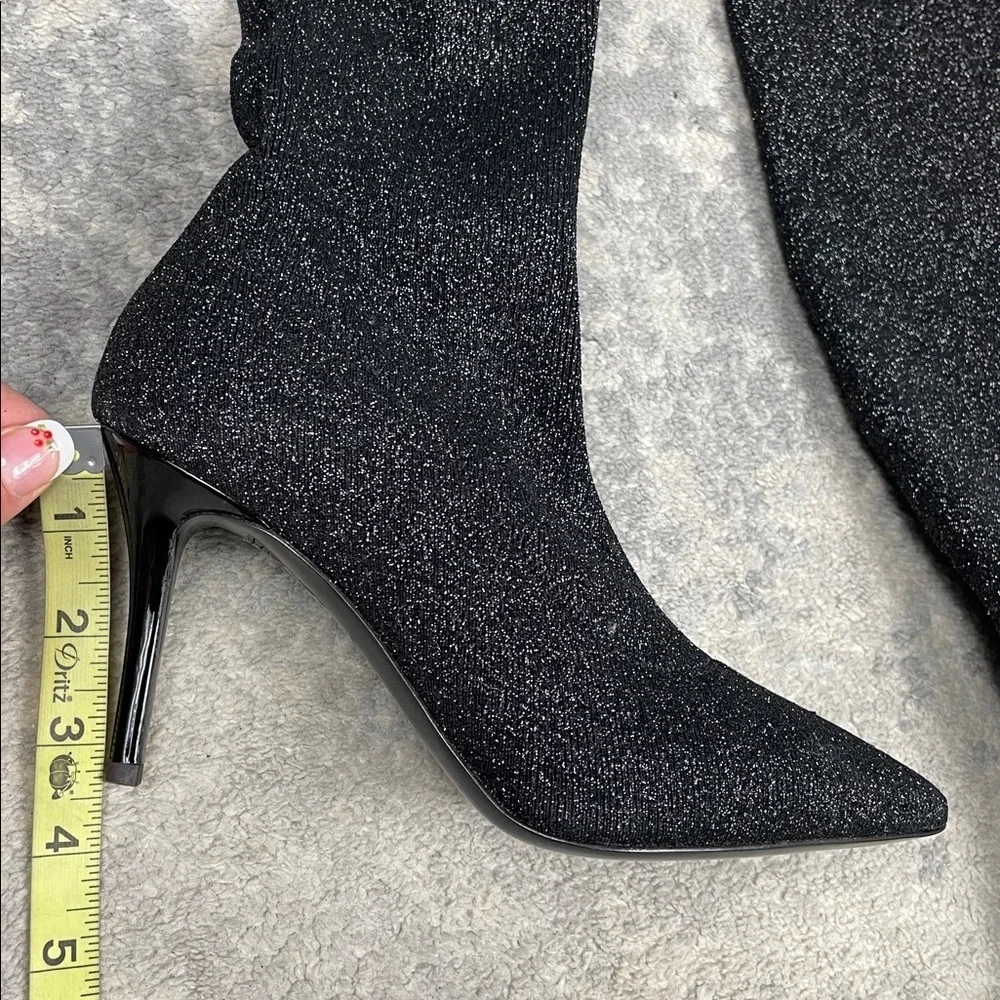 NIB Giuseppe Zanotti Stretch Glitter Over The Knee Boots Black Sz 36